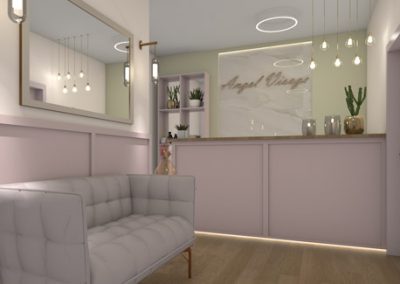 Návrh interiéru komerčných priestorov pre kozmetický salón - recepcia